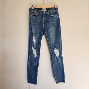 L'agence Mid-rise Skinny Fit Distressed Jeans size 24